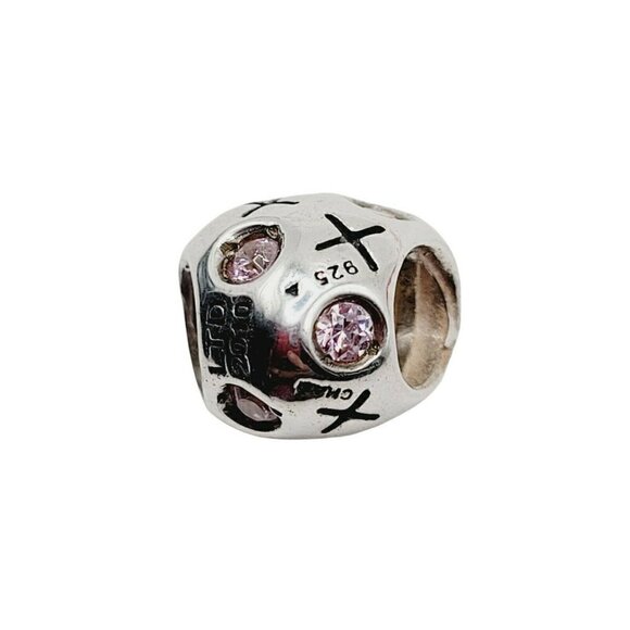 Chamilia Swarovski 2010 Ltd Edition XOXO Heart Charm Bead 925 Sterling Silver - Picture 6 of 8